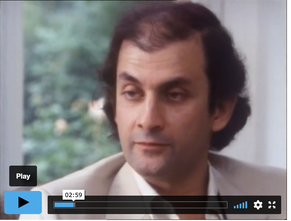 Salman Rushdie now...and in a 1983 interview with John Pilger (images courtesy: salmanrushdie.com)