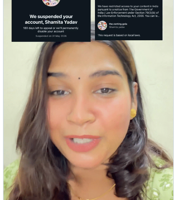 Condemning the Targeted Deplatforming, Police Intimidation and Financial Harassment of Satirist Shamita Yadav (“The Ranting Gola”)